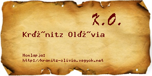 Kránitz Olívia névjegykártya
